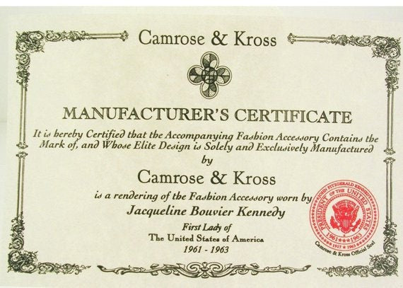 Jackie Kennedy Polished Rams Head Green Crystal 7.5in 1in Ext Bracelet w/ original Camrose Kross red velvet box certificate of authenticity - Lazuli