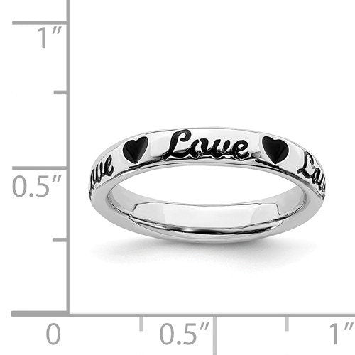 Love 3.50 mm Sterling Silver Comfort Fit Wedding Band Promise Engagement Thumb Toe Midi Simple Minimalist Ring Gift for Her Expression - Lazuli