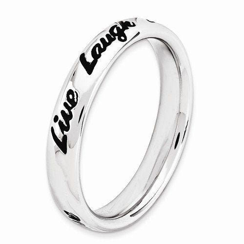 Live Laugh Love 3.50 mm Sterling Silver Comfort Fit Wedding Band Promise Engagement Thumb Toe Midi Simple Minimalist Ring gift for her - Lazuli