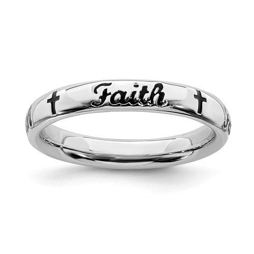 Faith 3.50 mm Sterling Silver Comfort Fit Wedding Band Promise Engagement Thumb Toe Midi Simple Minimalist Ring Gift for Her Expression - Lazuli