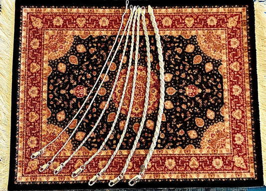 Sterling Silver 925 Diamond-cut Rope Chain Necklace Bracelet Anklet 7",8",9",10",14".16",18",20",22",24",26",28", 30" or 36" different width - Lazuli