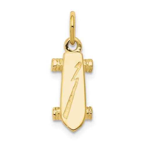 10k Solid Yellow Gold 3-D Skateboard Charm for a Chain or Necklace  .75" Long Not Gold Plated. Real 10K Gold - Lazuli