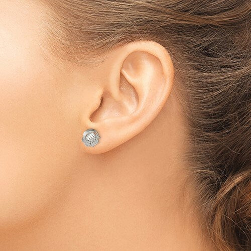 925 Sterling Silver 8mm Love Knot Stud Earrings , Push Back Simple Minimalist Modern NOT silver plated Ships Free bridesmaids - Lazuli