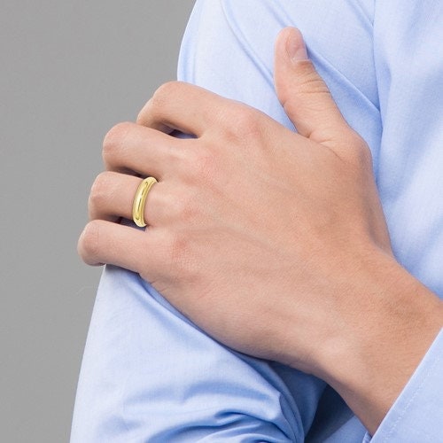 REAL COMFORT FIT 10K Solid Yellow Gold 5mm Milgrain Men's and Women's Wedding Band Ring Sizes 4-14. Solid 10k Yellow Gold, Made in the U.S.