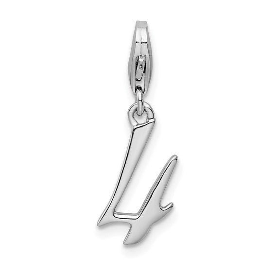 Sterling Silver .925 1/2" Polished Numbers 0,1,2,3,4,5,6,7,8,9 Charm with Fancy Lobster Clasp great for necklace, chain, charm bracelet