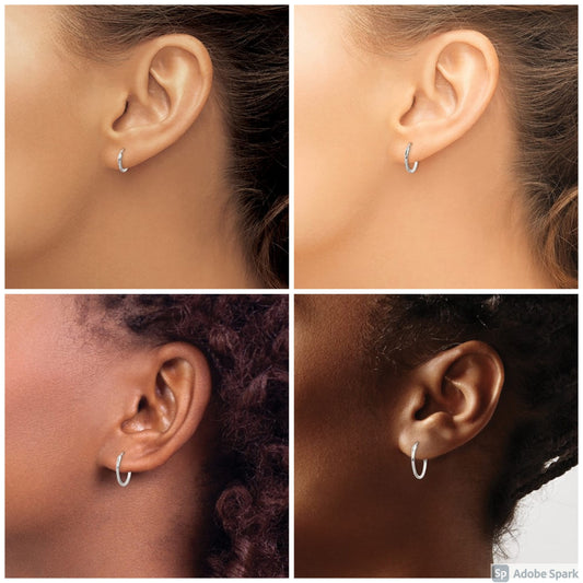 Sterling Silver .925 1.3mm Hoop Endless Earrings different sizes,Simple Minimalist Tarnish Resistant we have all sizes second third piercing