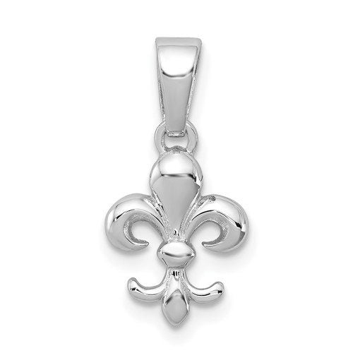 Small Sterling Silver .925 Fleur de lis Pendant Charm Ideal for Charm Bracelet or Necklace or earrings slide .5" long