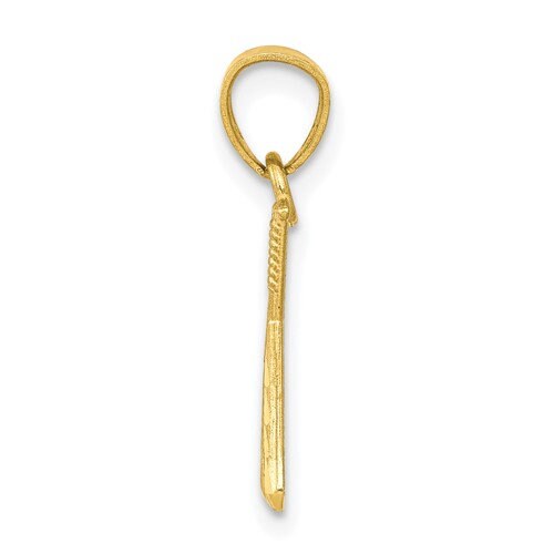 10k Solid Yellow Gold 3-D Small Baseball with Bats Charm for a Chain or Necklace .75" Long Not Gold Plated. Real 10K Gold