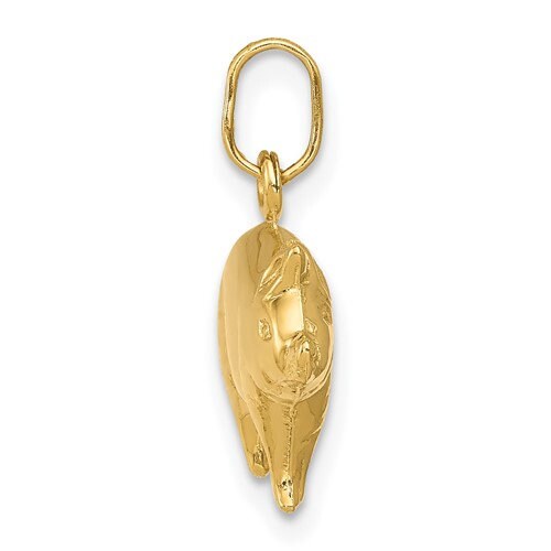 14K Solid Yellow Gold Small Pig Pendant Charm .6" Long