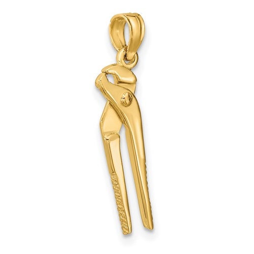 14K or 10K 3D Solid Yellow Gold Moveable Pliers Charm Pendant Charm .7" Long x .4" Wide. Occupation Handyman.Great 4 Necklace/Charm Bracelet