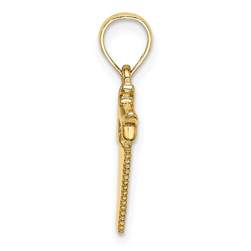 14K 3D Solid Yellow Gold Saw Charm Pendant Charm .6" Long x .4" Wide. Occupation Handyman. Great 4 Necklace / Charm Bracelet