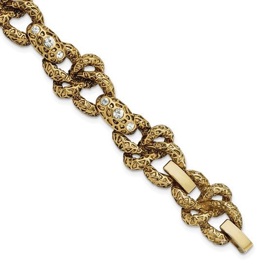 Jacqueline Kennedy Collection Bracelet Antiqued Lion First Lady Jackie JBK Camrose and Kross 7.5" with 1" Extension