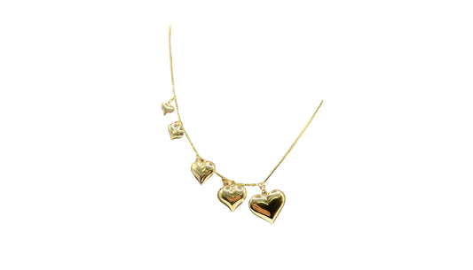 14K Real Gold Puffed Heart Charm Pendant, 3D several sizes Not Gold Plated. Real 14K Gold for a Chain, Necklace or Bracelet. Simple Classic.